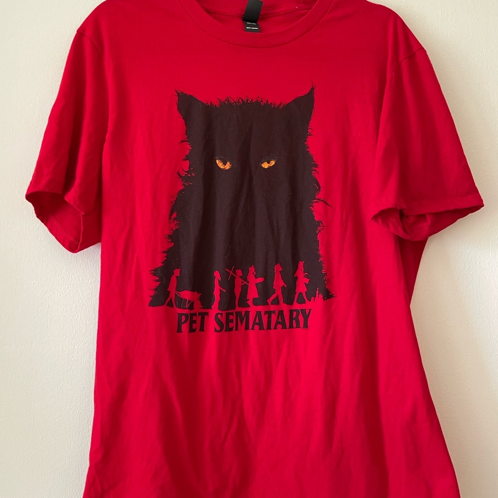 Pet Semetery Stephen King 2019 NWOT Film Crew Promo T-Shirt Red Size L